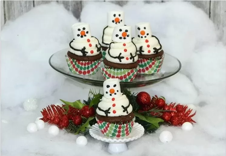 Recette cupcake bonhomme de neige au chocolat