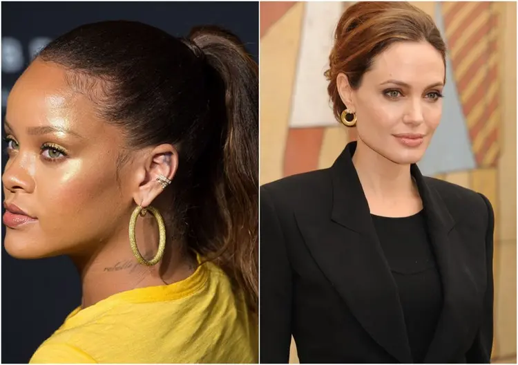accessoires tendance 2022 printemps-été créoles en or Angelina Jolie Rihanna tendances mode