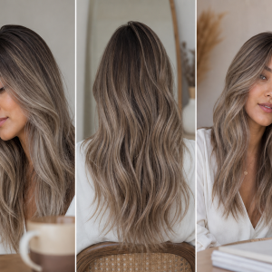 Coloration blond cendré sur chatain - inspirations balayage mèches ombré tendance