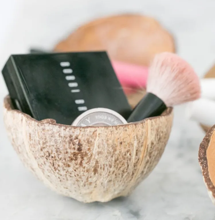 bricolage noix de coco facile coquilles bols rangement maquillage