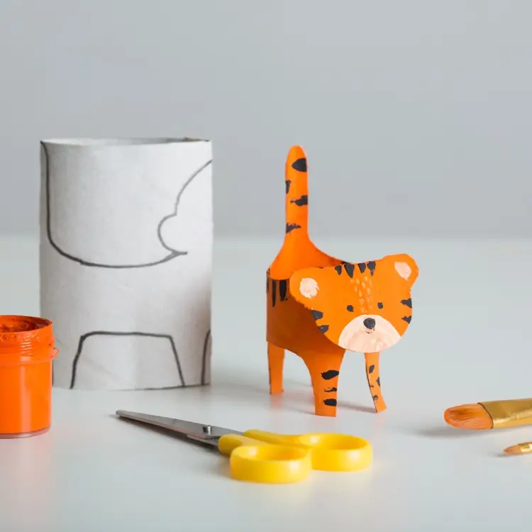 bricolage nouvel an chinois tigre papier rouleau toilette DIY