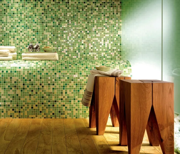 carrelage salle de bain tendance 2022 couleur verte