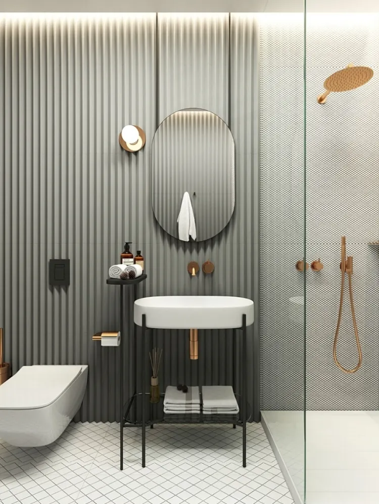 carrelage tendance salle de bain 2022 aspect texturé