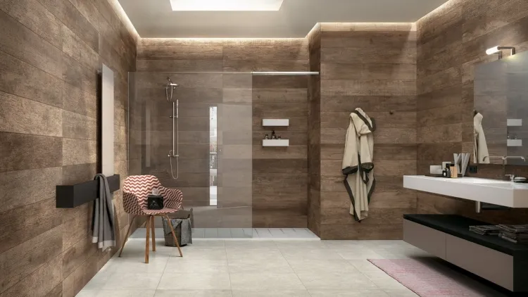 carrelage tendance salle de bain 2022 imitation bois