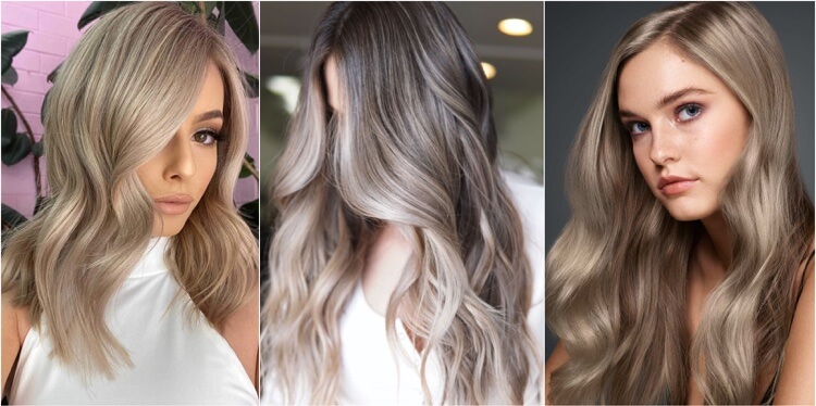 coloration tendance 2022 blond cendré sur chatain mèches balayage ombré inspiration