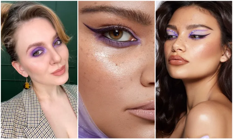 comment porter la couleur pantone 2022 very peri en maquillage violet femme