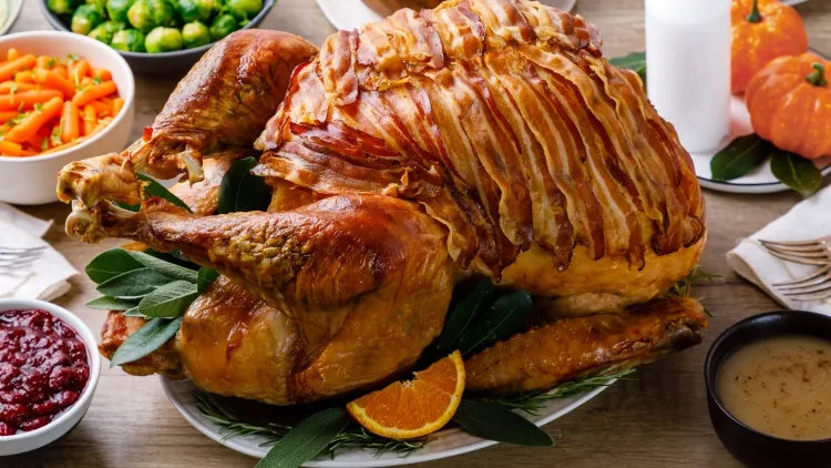 cook a turkey for Christmas roast aluminum foil discard bacon bits drain grease