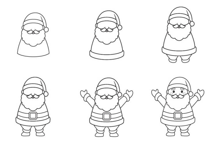 Dessin de Noël facile avec des instructions étape par étape pour