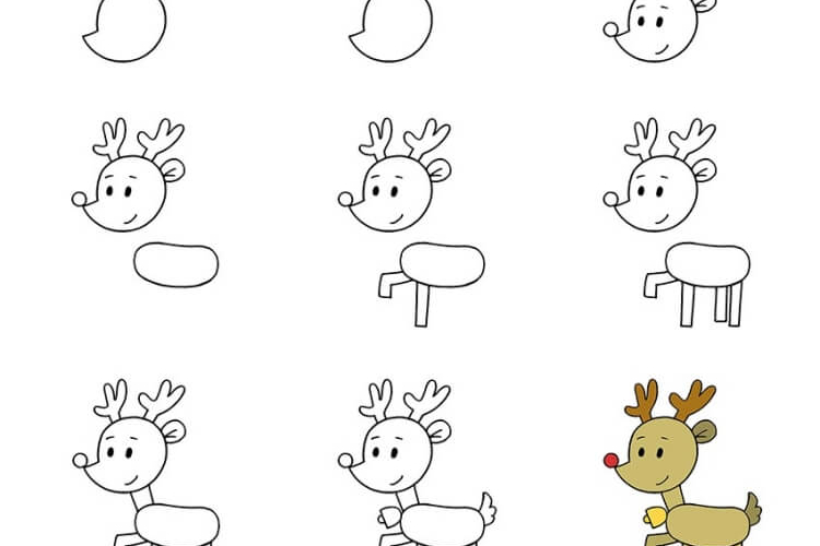 Dessin de Noël facile avec des instructions étape par étape pour