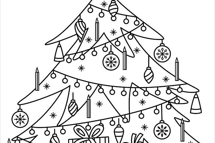 Sapin de Noël dessin : 20+ coloriages à imprimer gratuitement pour les