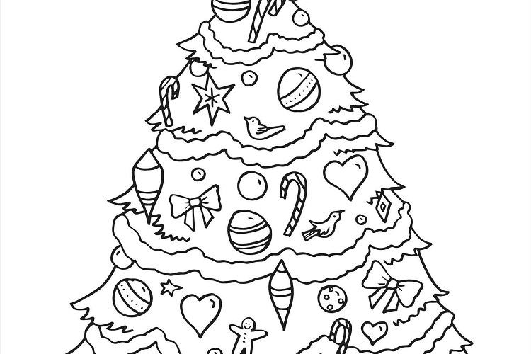 Sapin de Noël dessin : 20+ coloriages à imprimer gratuitement pour les