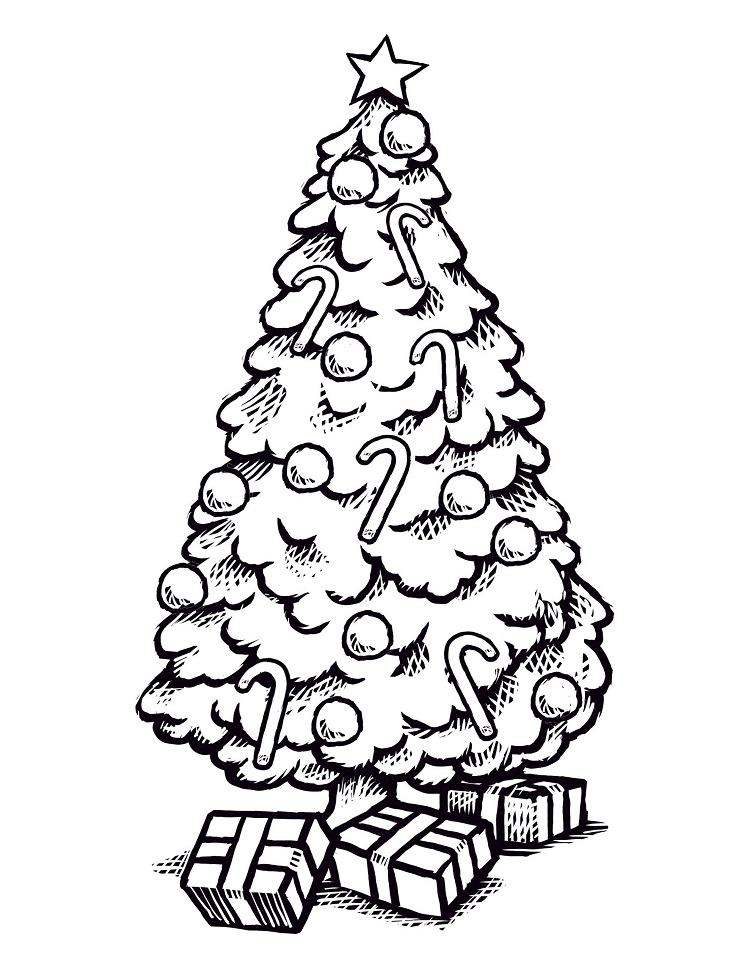 dessin sapin de noel coloriage