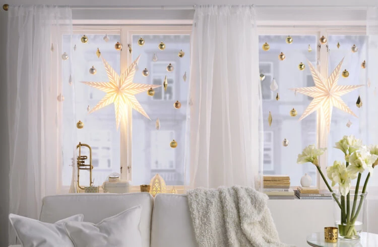 décoration de fenetre lumineuse pour Noel style scandinave