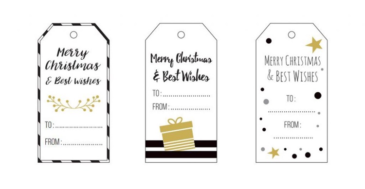 étiquettes cadeaux élégantes à imprimer gratuitement pour les cadeaux de Noel