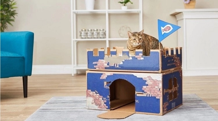 Maison carton chat
