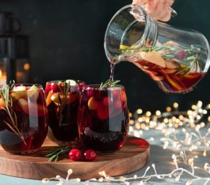 recettes sangria de Noel vin blanc et rouge idées cocktails pour les fetes