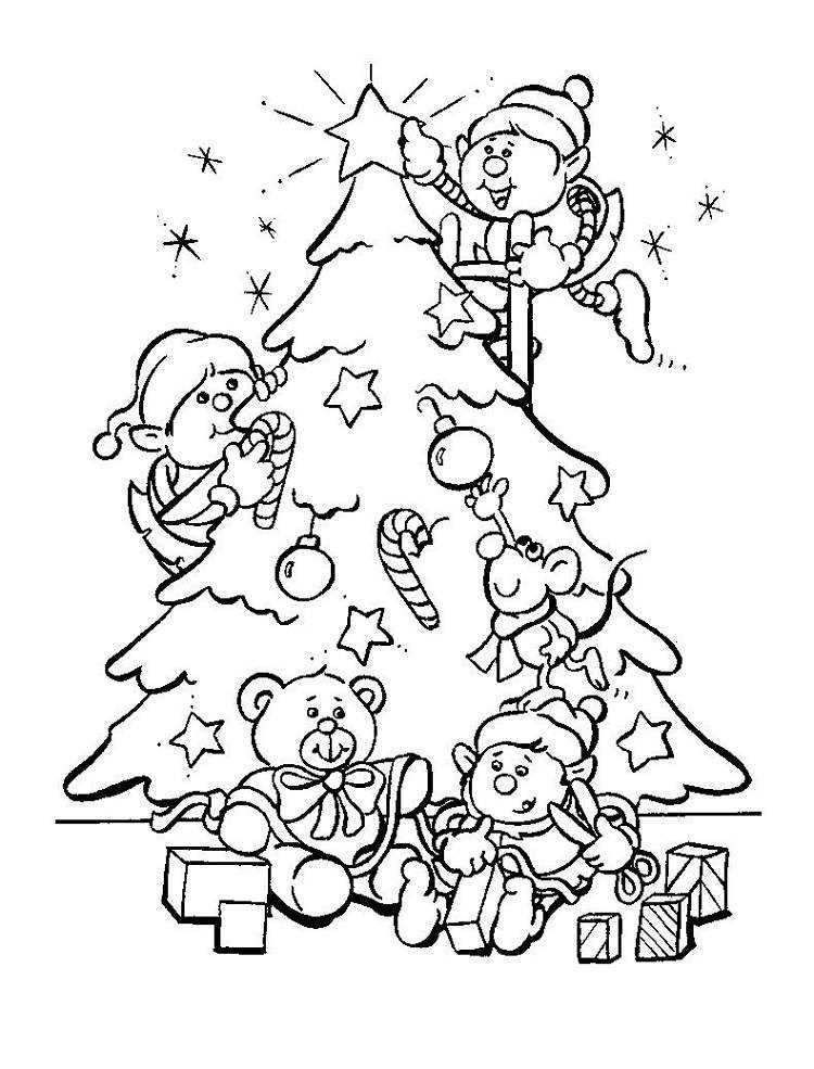 sapin de noel dessin a colorier facile enfant