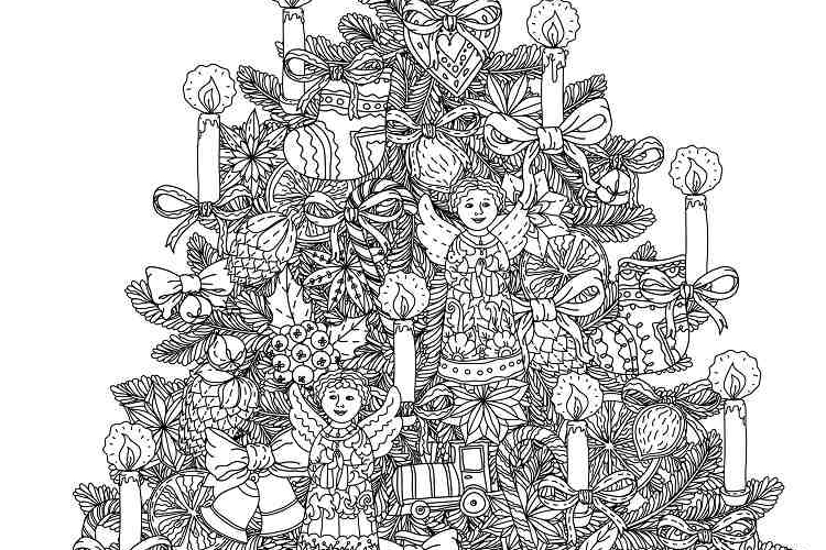 Sapin de Noël dessin : 20+ coloriages à imprimer gratuitement pour les