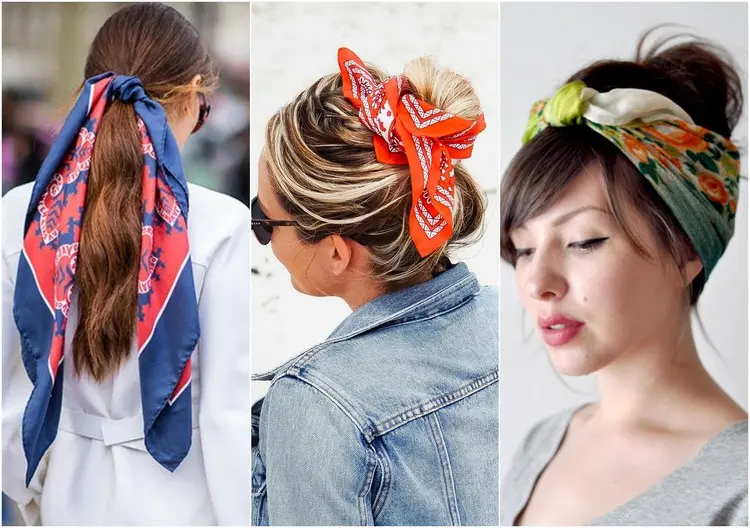 tendance accessoires 2022 filles branchées foulard cheveux motifs colorés look rétro