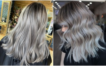 tendance coloration cheveux steel hair couleur blond acier coloration métallique grège hair femme
