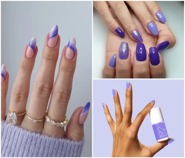 tendances déco ongles manucure femme violette very peri couleur pantone 2022