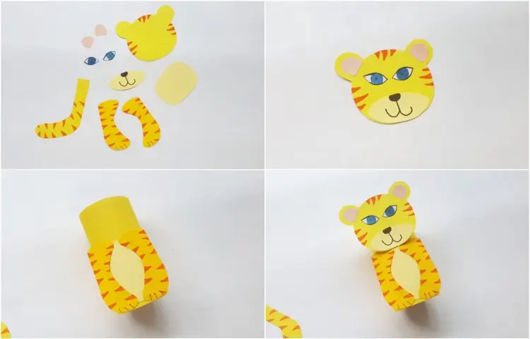 tuto bricolage tigre en papier étape par étape
