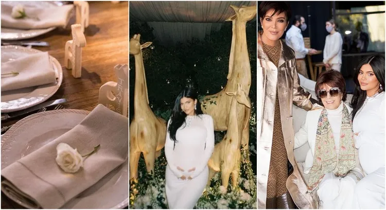Kylie Jenner enceinte de son deuxième enfant Baby Showe 2022 thème blanc girafes