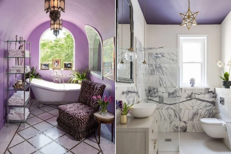 Salle de bains violette