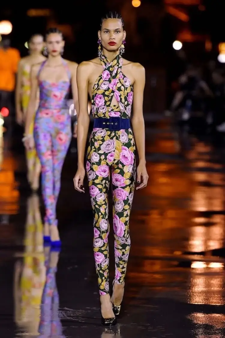 combi catsuit motif floral catwalk 2022