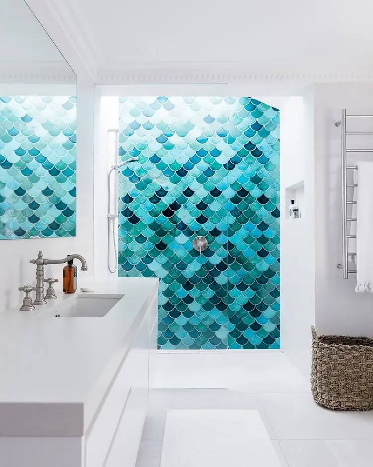 cómo elegir los azulejos del baño consejos y trucos azulejos decorativos de escamas de pescado