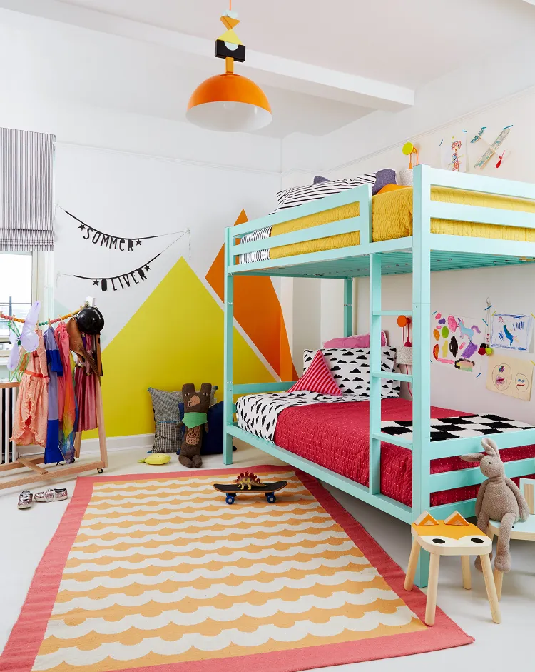 comment décorer chambre pour deux enfants sexes opposés idée palette couleurs