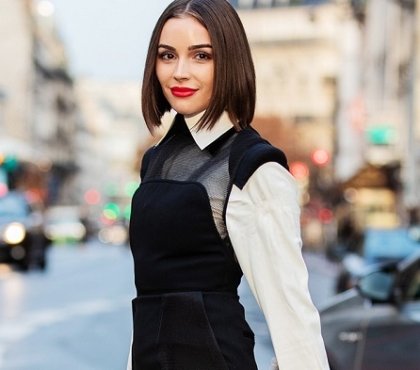 coupe carré sliced bob coiffure tendance femme hiver 2022 olivia culpo