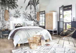 deco chambre jungle noir et blanc