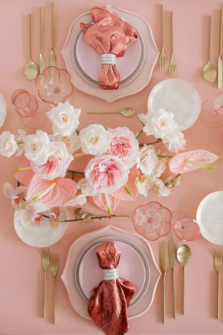 decoración de mesa para el día de san valentín 2022 rosa para hacerte barato