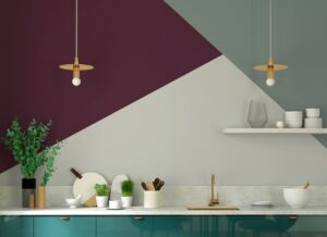 déco peinture decorative dessin geometrique couleur design intérieur 2022
