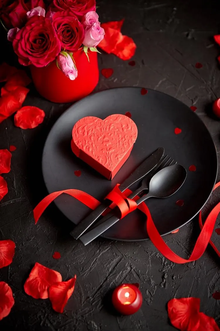 hágalo usted mismo 2022 clásico rojo fácil decoración de mesa de san valentín