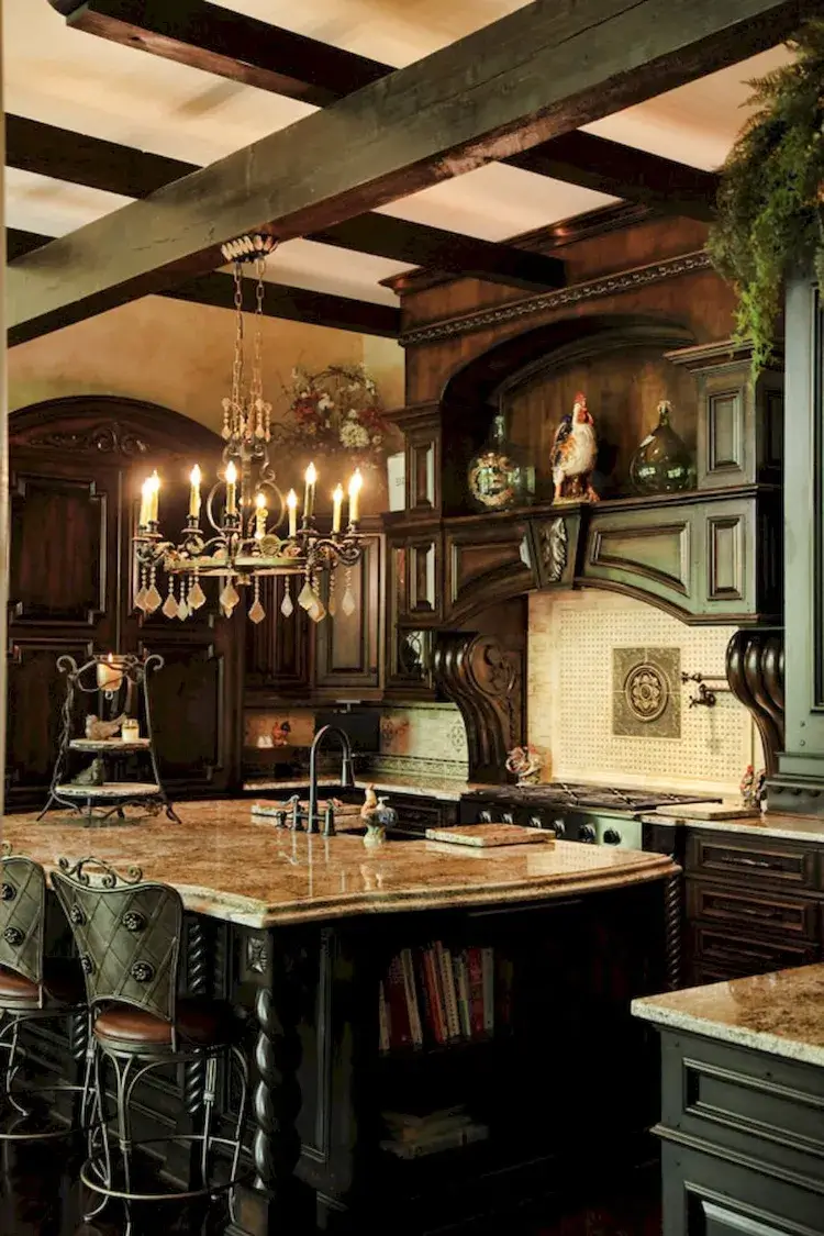 décoration rustique champetre touches gothiques cuisine tendance 2022