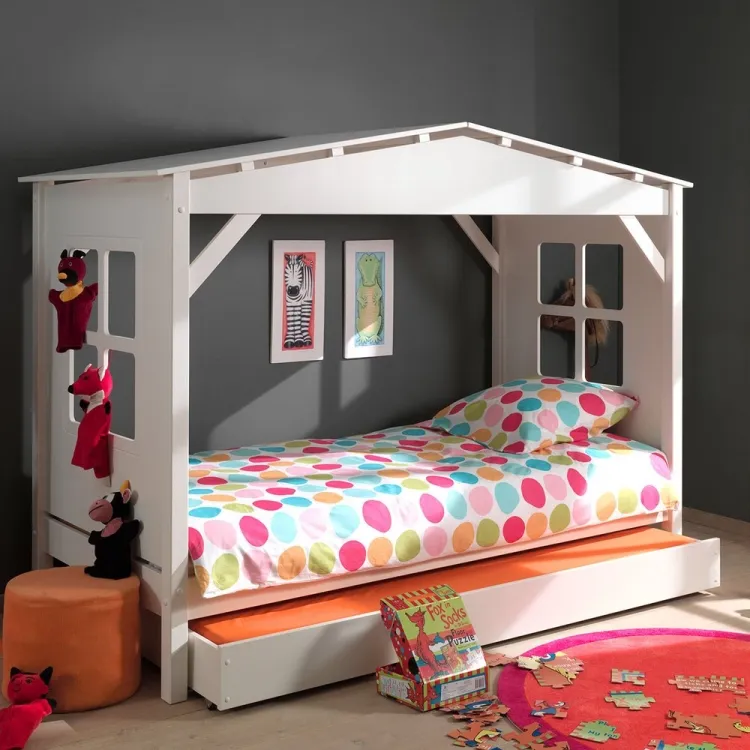 lit cabane avec tiroir gigogne chambre enfant 2022