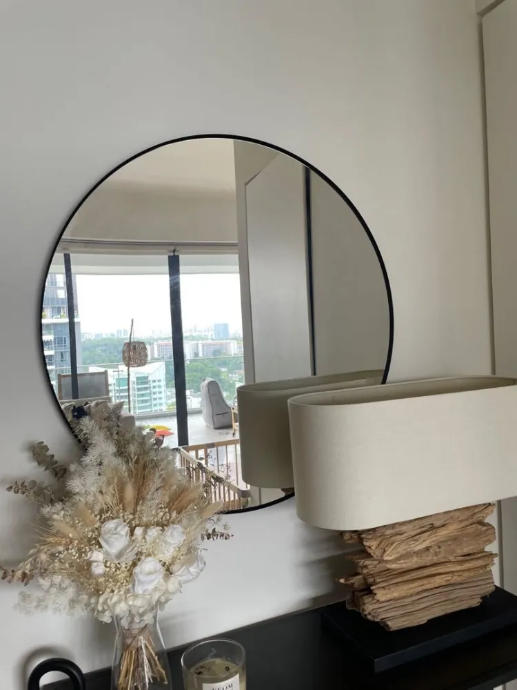 nouveautés IKEA 2022 pour le salon miroir rond LINDBYN