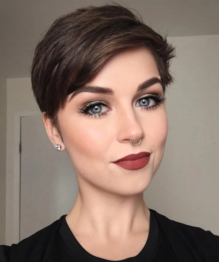 Short pixie with side bangs