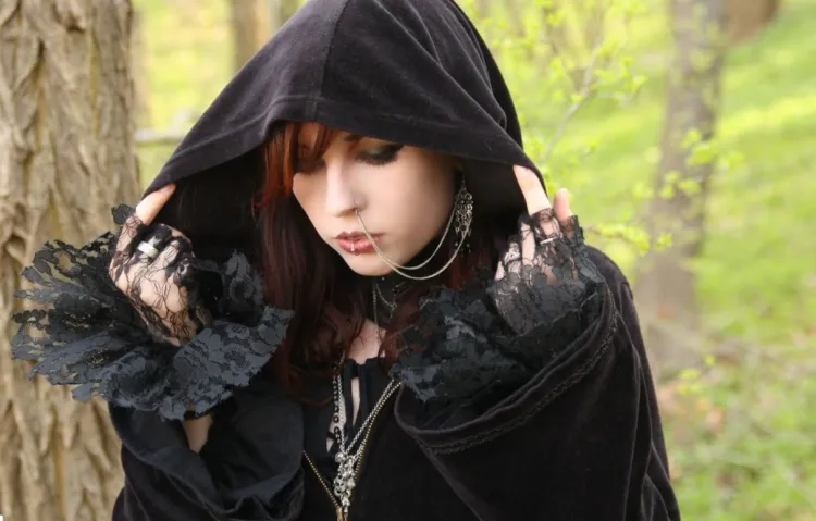fashion cape woman in gothic style