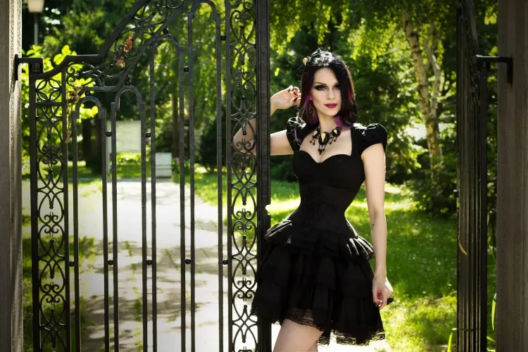 gothic style fashion woman little black dress
