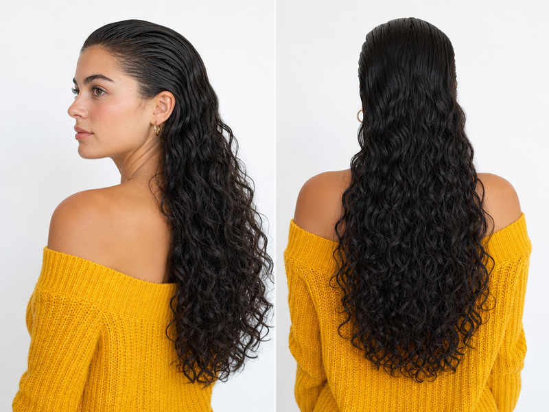 tuto slick back hair cheveux gominés femme bouclé