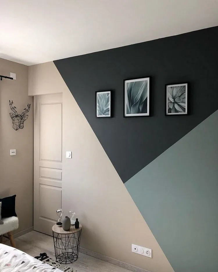 tendance déco peinture figure géométrique chambre moderne 2022