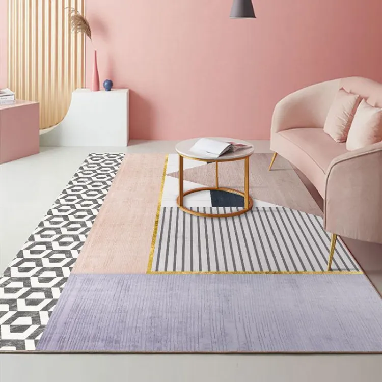 choisir et entretenir un tapis en fausse fourrure tendance tapis 2022 salon motifs géométriques