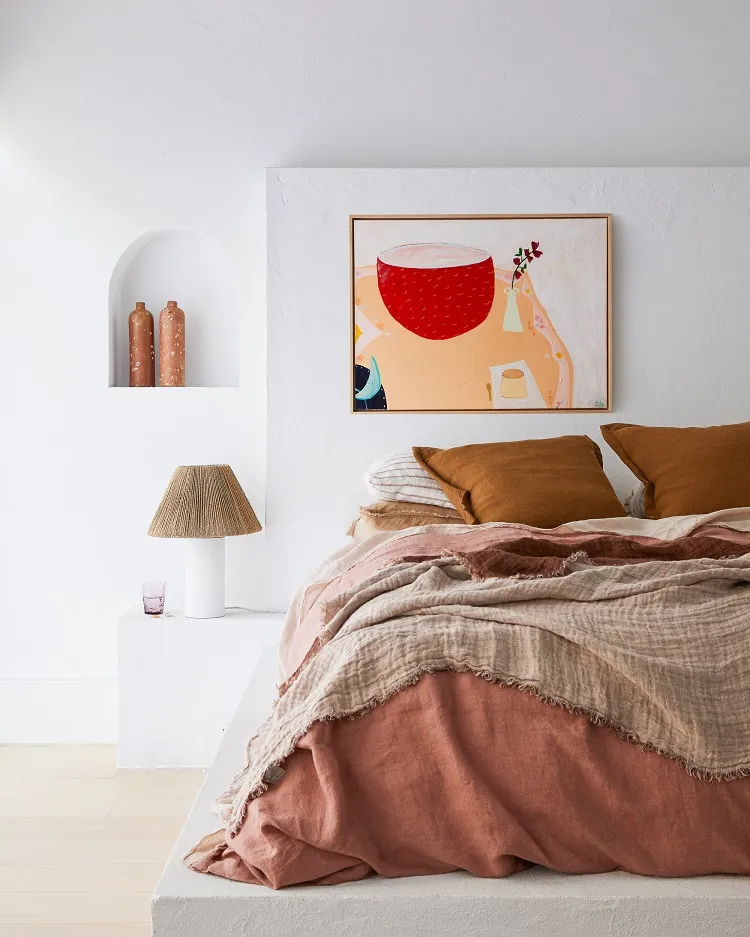 comment adopter la couleur lin dans la décoration intérieure linge de lit chambre adulte enfant