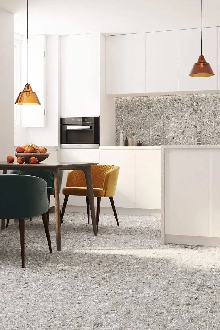 crédence cuisine tendance 2022 terrazzo style granit sobre intempoel