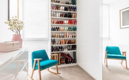 idée chic rangement chaussure fonctionnel décoratif armoire sur mesure sol plafond
