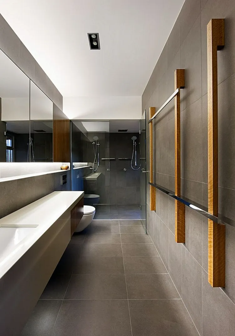 idea decorativa baño de longitud con ducha
