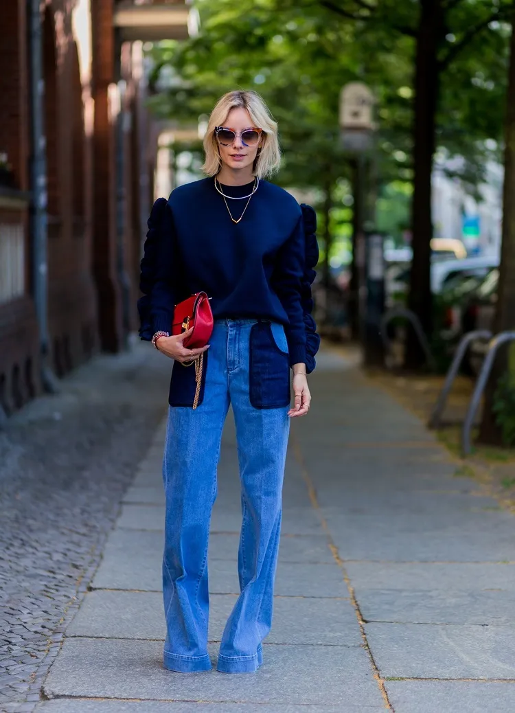 look jean femme 50 ans modèles tendances pantalon en denim printemps 2022